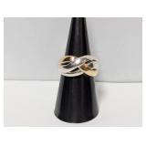 18K YG/.970 Silver Lorenzo Twisted Ring Sz 7