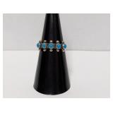 .925 Sterl Turquoise Ring Sz 6.5