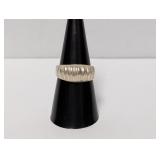 .925 Sterl Ribbed Dome Ring Sz 7.5