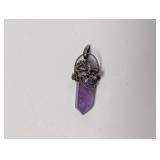 .925 Sterl Purple Crystal Pendant