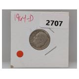 1964-D 90% Silv Roos Dime