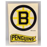 1973/74 Topps Team Stickers Hockey Bruins/Penguins