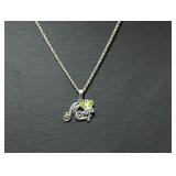 18" .925 Sterl Chain w/"Mom" Butterfly Pendant
