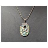 18" .925 Sterl Chain w/Abalone Pendant