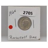 1964 90% Silv Roos Dime