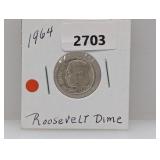 1964-D 90% Silv Roos Dime