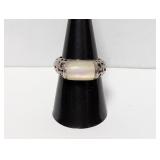 .925 Sterl Mother of Pearl Ring Sz 8
