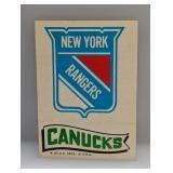 1973/74 Topps Stickers Rangers/Canucks Print Lines
