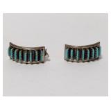 .925 Sterl Turquoise Inlay Earrings