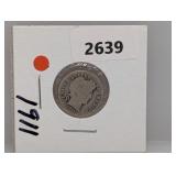 1911 90% Silv Barber Dime