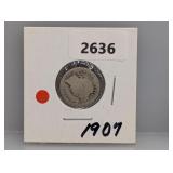 1907 90% Silv Barber Dime