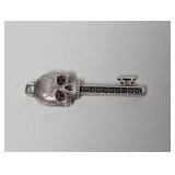 .925 Sterl Gemstone "Skeleton Key" Pendant