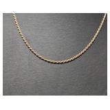 20" Vermeil/.925 Sterl Twisted Rope Chain Necklac