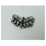 .925 Sterl Turquoise Brooch