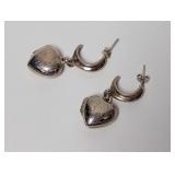 .925 Sterl Heart Locket Earrings