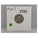 1953-S 90% Silv Roos Dime