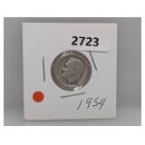 1954 90% Silv Roos Dime