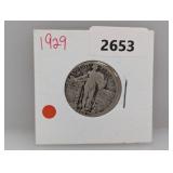 1929 90% Silv Standing Liberty Quarter