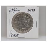 1922 90% Silv Peace $1 Dollar