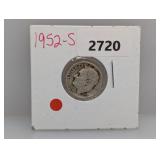 1952-S 90% Silv Roos Dime