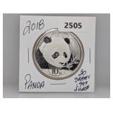 2018 30G .999 Silv Panda 10 Yuan