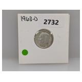 1963-D 90% Silv Roos Dime