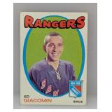 1971/72 Topps Hockey Ed GIACOMIN HOF Corners/Edges