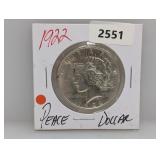 1922 90% Silv Peace $1 Dollar