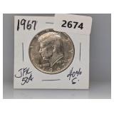 1967 40% Silv JFK Half $1 Dollar
