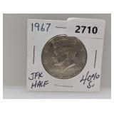 1967 40% Silv JFK Half $1 Dollar
