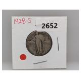 1928-S 90% Silv Standing Liberty Quarter