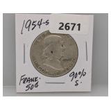 1954-S 90% Silv Franklin Half $1 Dollar