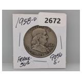 1958-D 90% Silv Franklin Half $1 Dollar