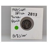 1940 80% Silv S Africa Three Pence