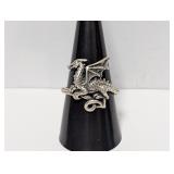 .925 Sterl Dragon Ring Sz 10