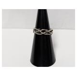 .925 Sterl Intertwined Branches Ring Sz 6