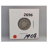 1908-O 90% Silv Barber Dime