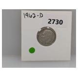 1962-D 90% Silv Roos Dime