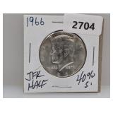 1966 40% Silv JFK Half $1 Dollar