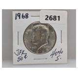 1968 40% Silv JFK Half $1 Dollar