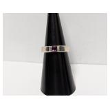 .925 Sterl Purple Stone Ring Sz 6