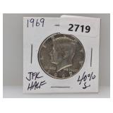 1969 40% Silv JFK Half $1 Dollar