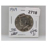 1969 40% Silv JFK Half $1 Dollar