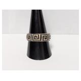 .925 Sterl Greek Key Band Sz 10.5