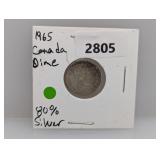 1965 80% Silv Canada Dime