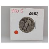 1930-S 90% Silv Standing Liberty Quarter