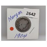 1904 90% Silv Barber Quarter