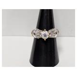 Vermeil/.925 Sterl CZ Engagement Ring Sz 7.5