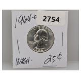 1964-D 90% Silv Wash Quarter