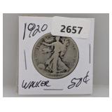 1920 90% Silv Walker Half $1 Dollar